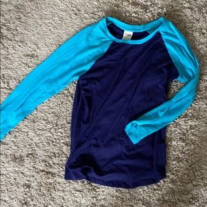 Blue baseball tee